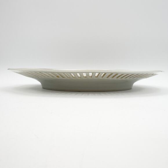 Bavarian Floral Plate Reticulated Hand Painted Bouquet Gold Trim Rim Garland - Picture 9 of 13